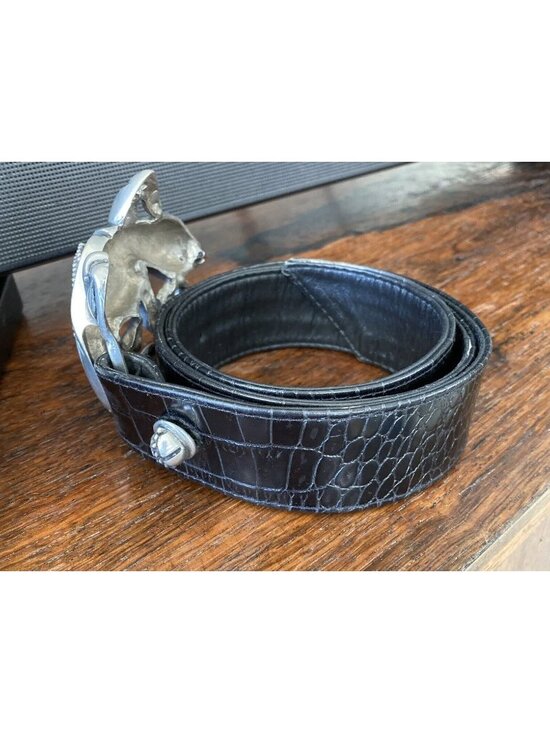 Pewter Lizard Geiko Belt Buckle By Fahrenheit New York main image 4